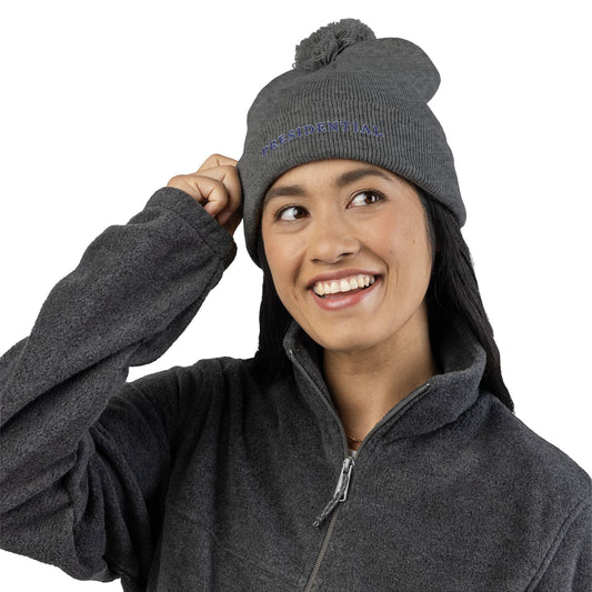 Embroidery Presidential Pom-Pom Knit Cap