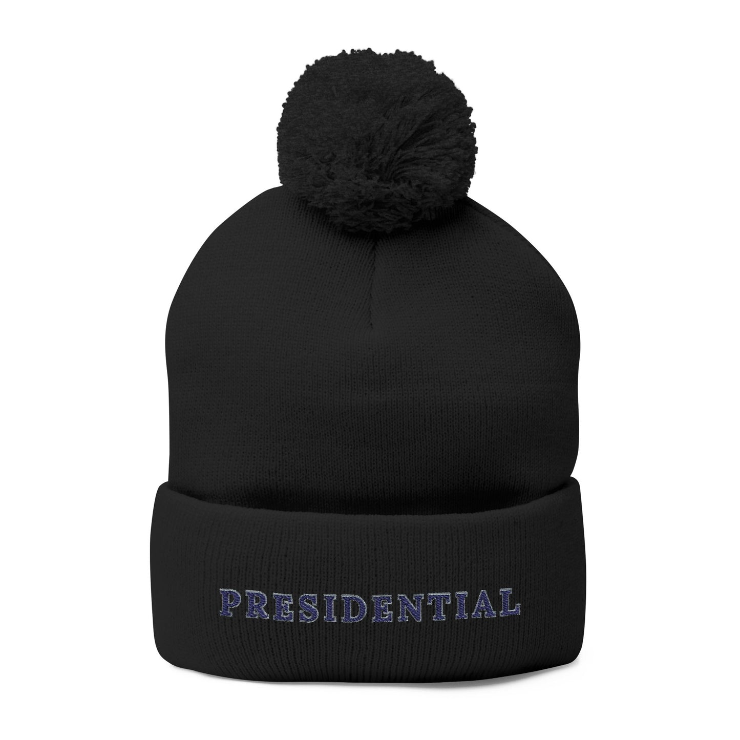 Embroidery Presidential Pom-Pom Knit Cap