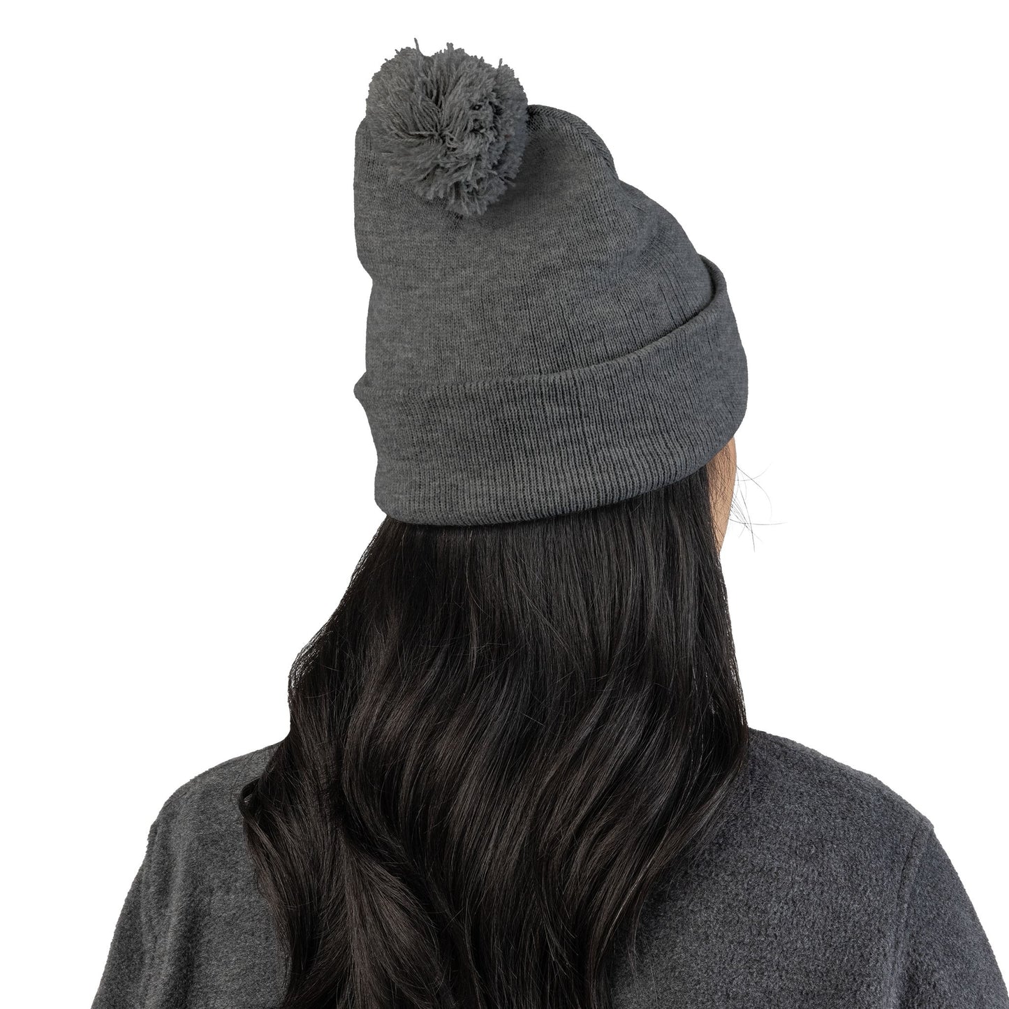 Embroidery Golden Pom-Pom Knit Cap