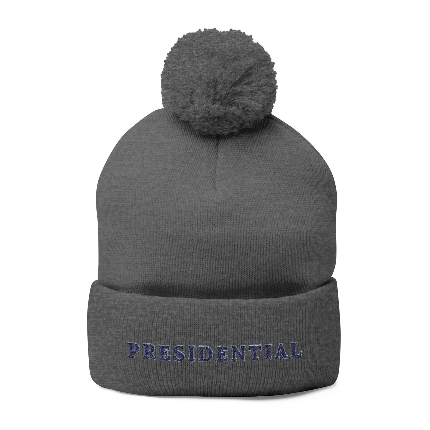 Embroidery Presidential Pom-Pom Knit Cap